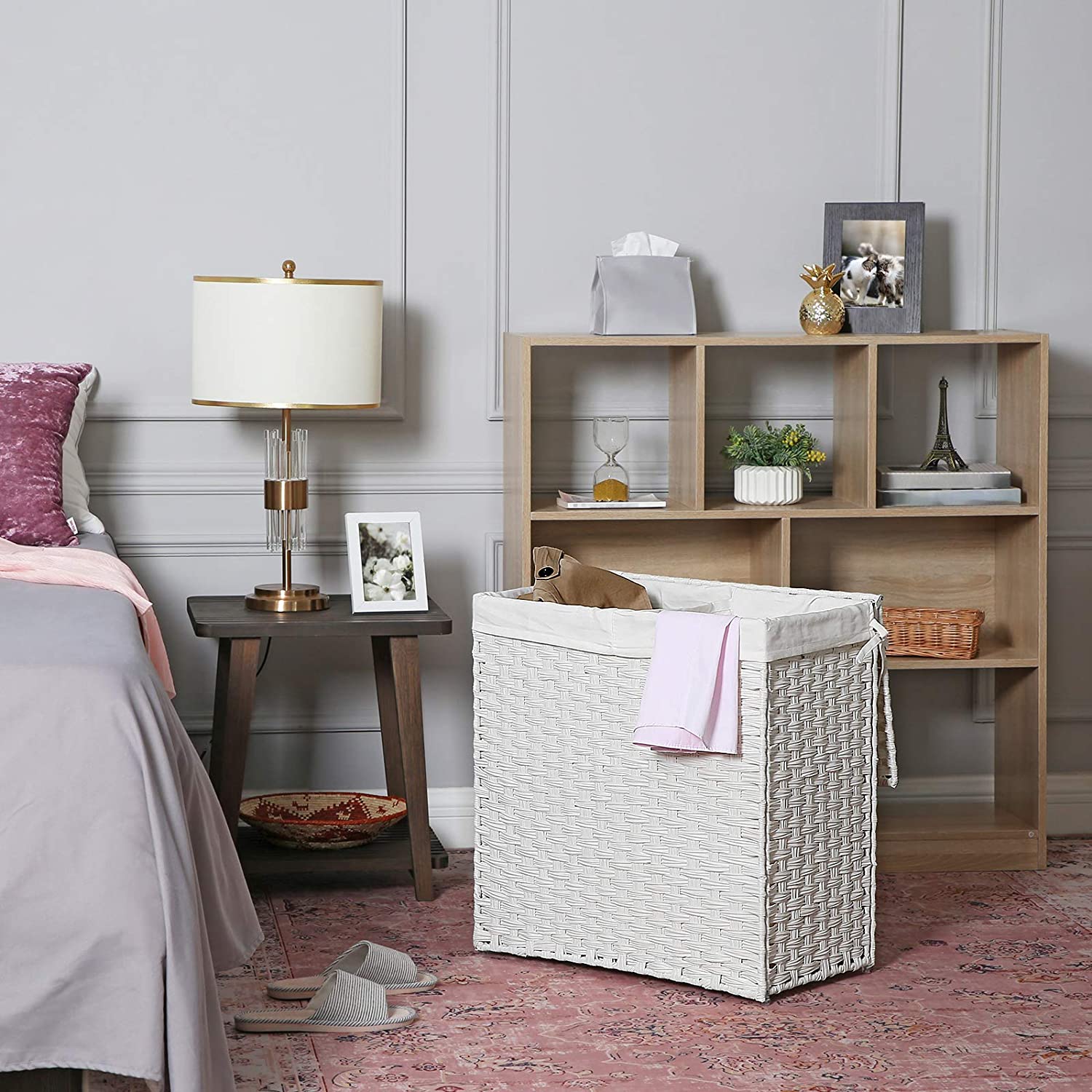 Košara za rublje, stalak za odjeću s 2 odjeljka 110L | SONGMICS-vitahome.hr