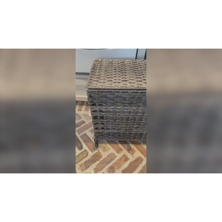 Košara za rublje, stalak za rublje u stilu ratana 66 x 60,5 x 35 cm, siva | SONGMICS-vitahome.hr