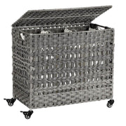 Košara za rublje, stalak za rublje u stilu ratana 66 x 60,5 x 35 cm, siva | SONGMICS-vitahome.hr