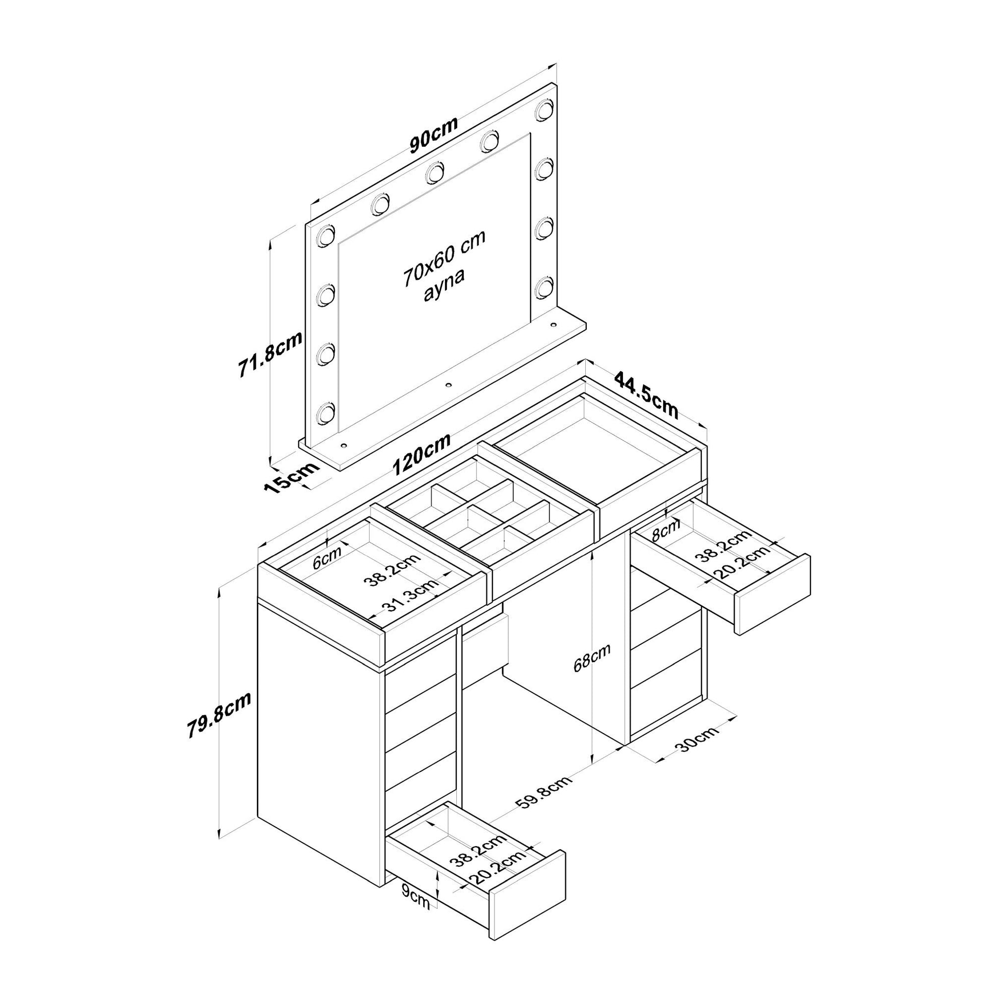 Kozmetički stolić BJ118 - 2789 | AG-vitahome.hr