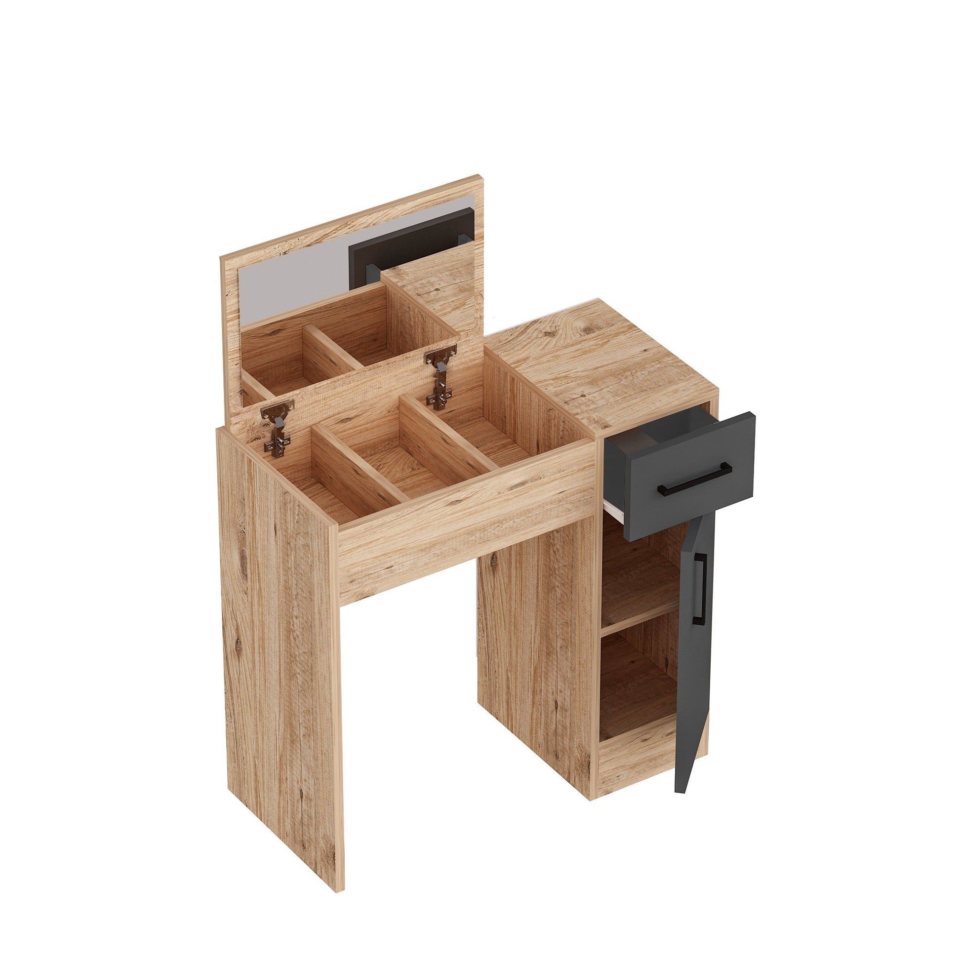 Kozmetički stolić Inci - Atlantic Pine, Anthracite | AG-vitahome.hr