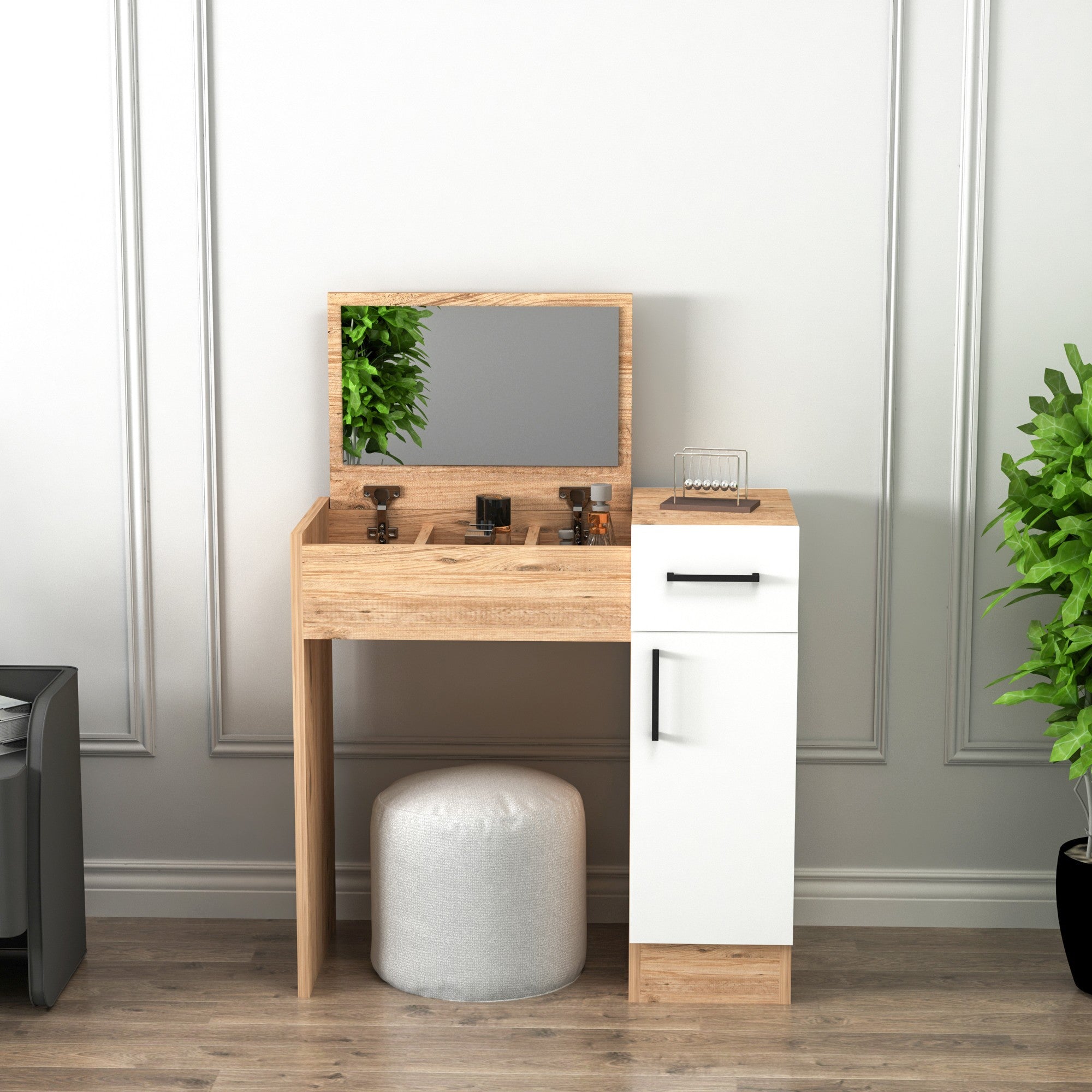 Kozmetički stolić Inci - Atlantic Pine, White | AG-vitahome.hr