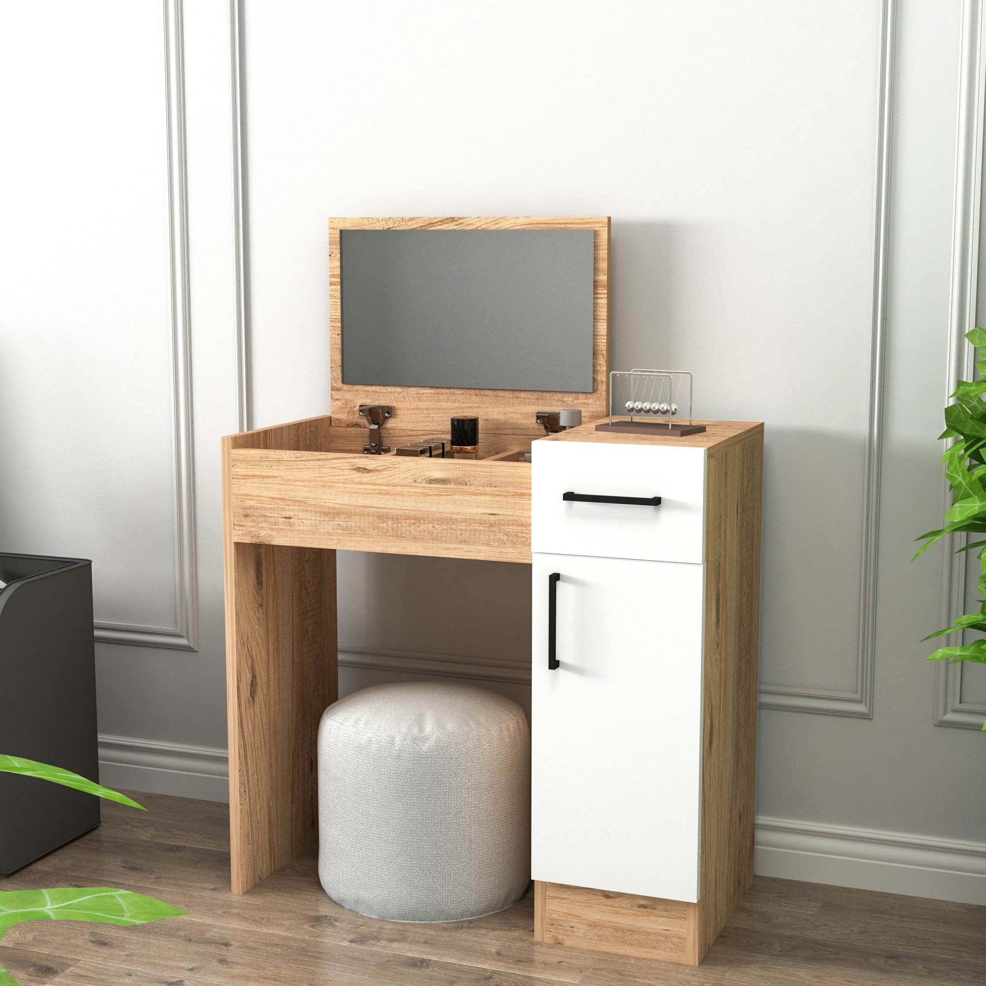 Kozmetički stolić Inci - Atlantic Pine, White | AG-vitahome.hr