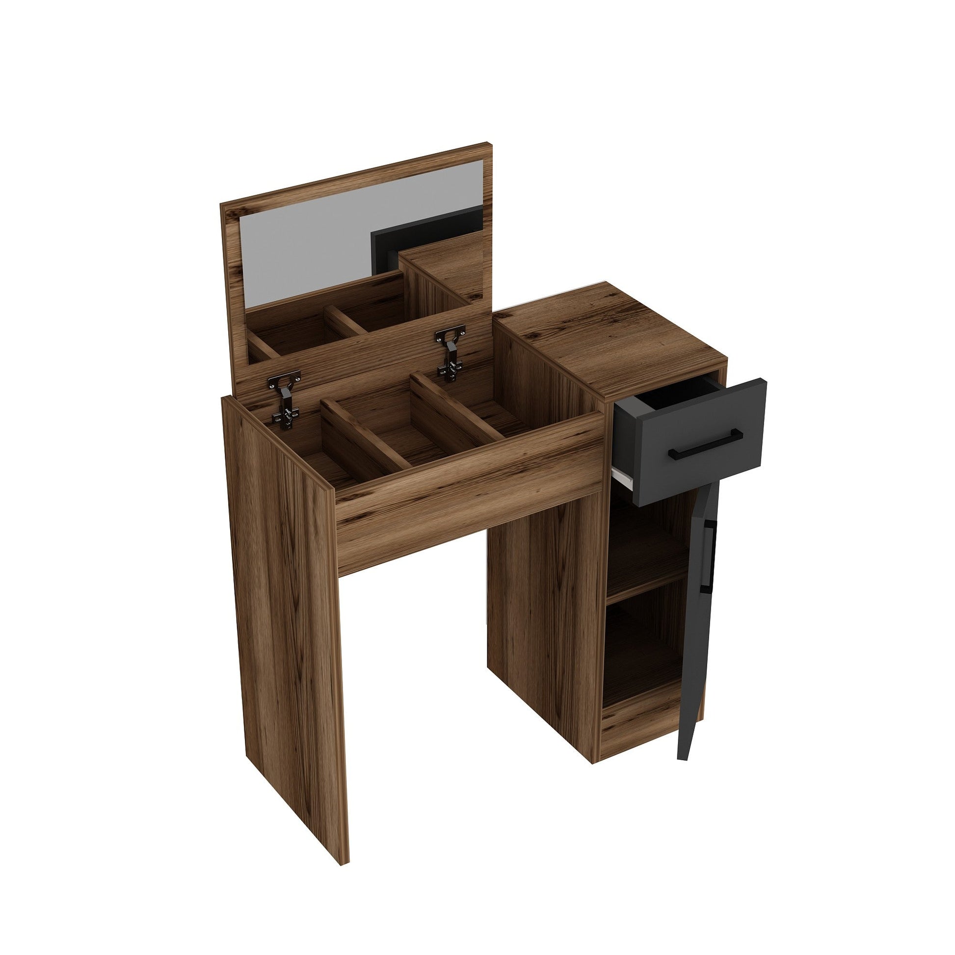 Kozmetički stolić Inci - Light Walnut, Anthracite | AG-vitahome.hr