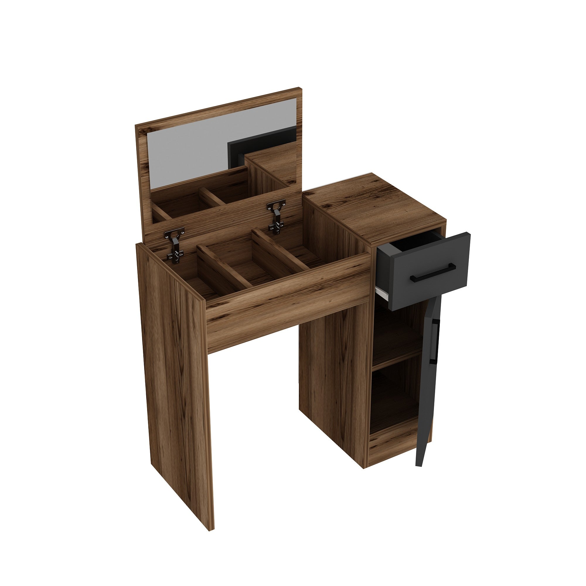 Kozmetički stolić Inci - Light Walnut, Anthracite | AG-vitahome.hr