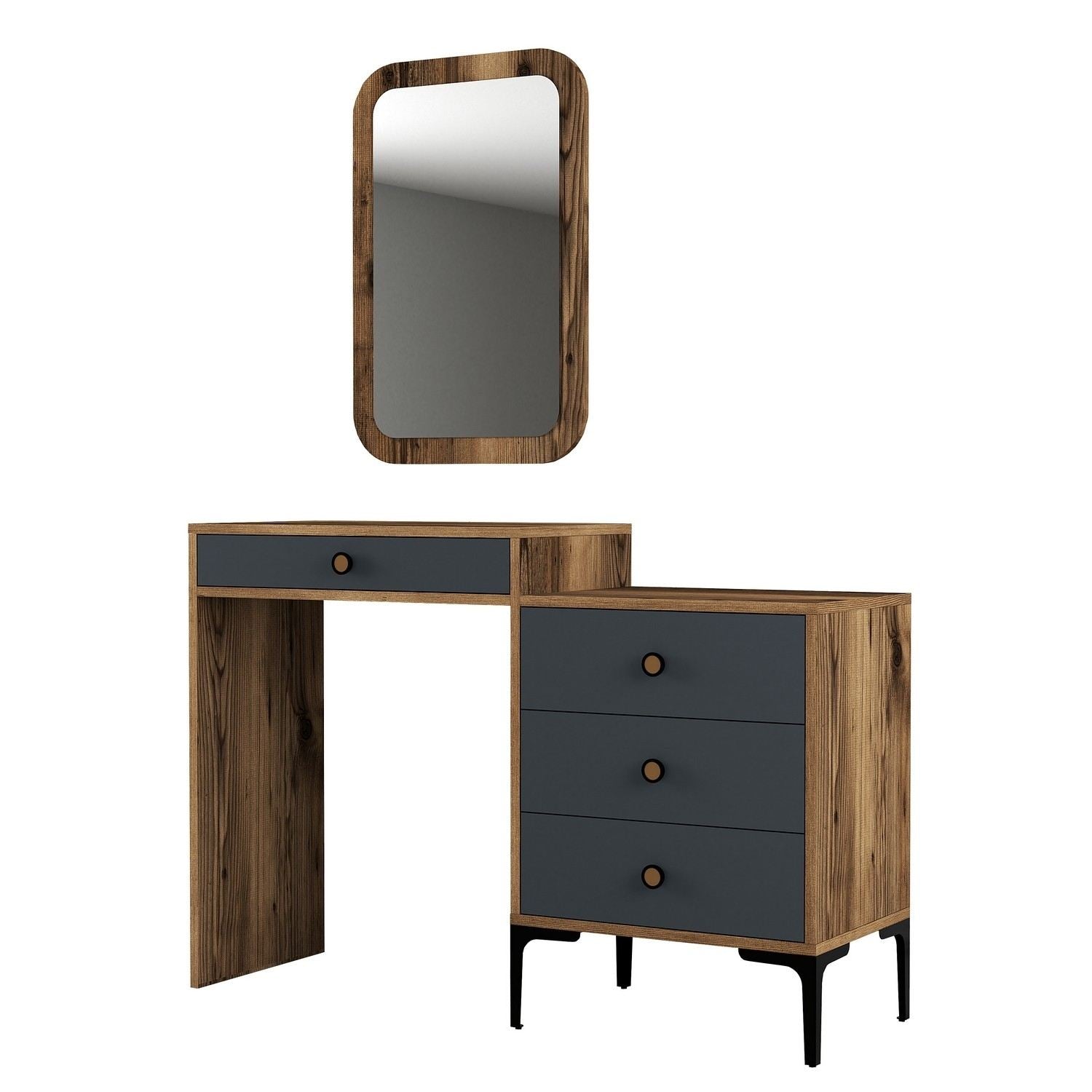 Kozmetički stolić Lizbon 543 - Walnut, Anthracite | AG-vitahome.hr