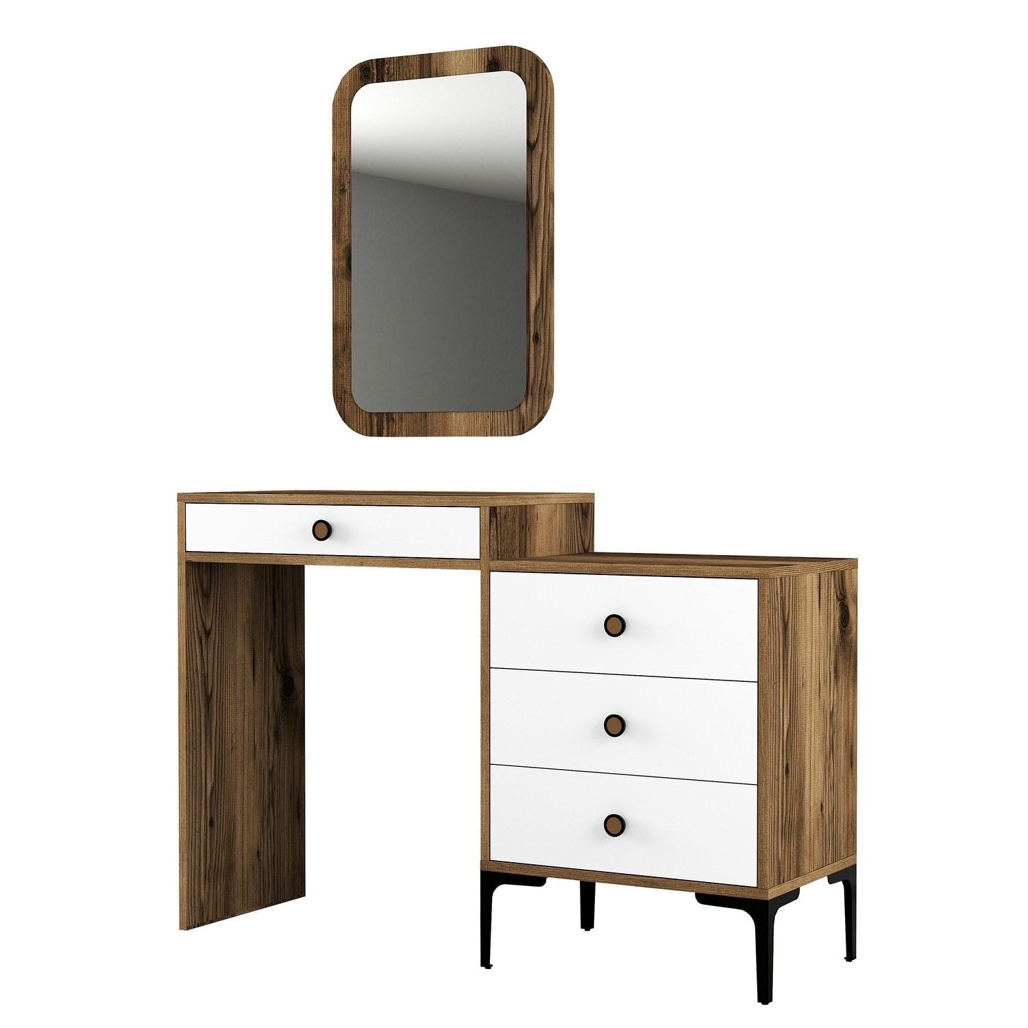 Kozmetički stolić Lizbon 544 - Walnut, White | AG-vitahome.hr