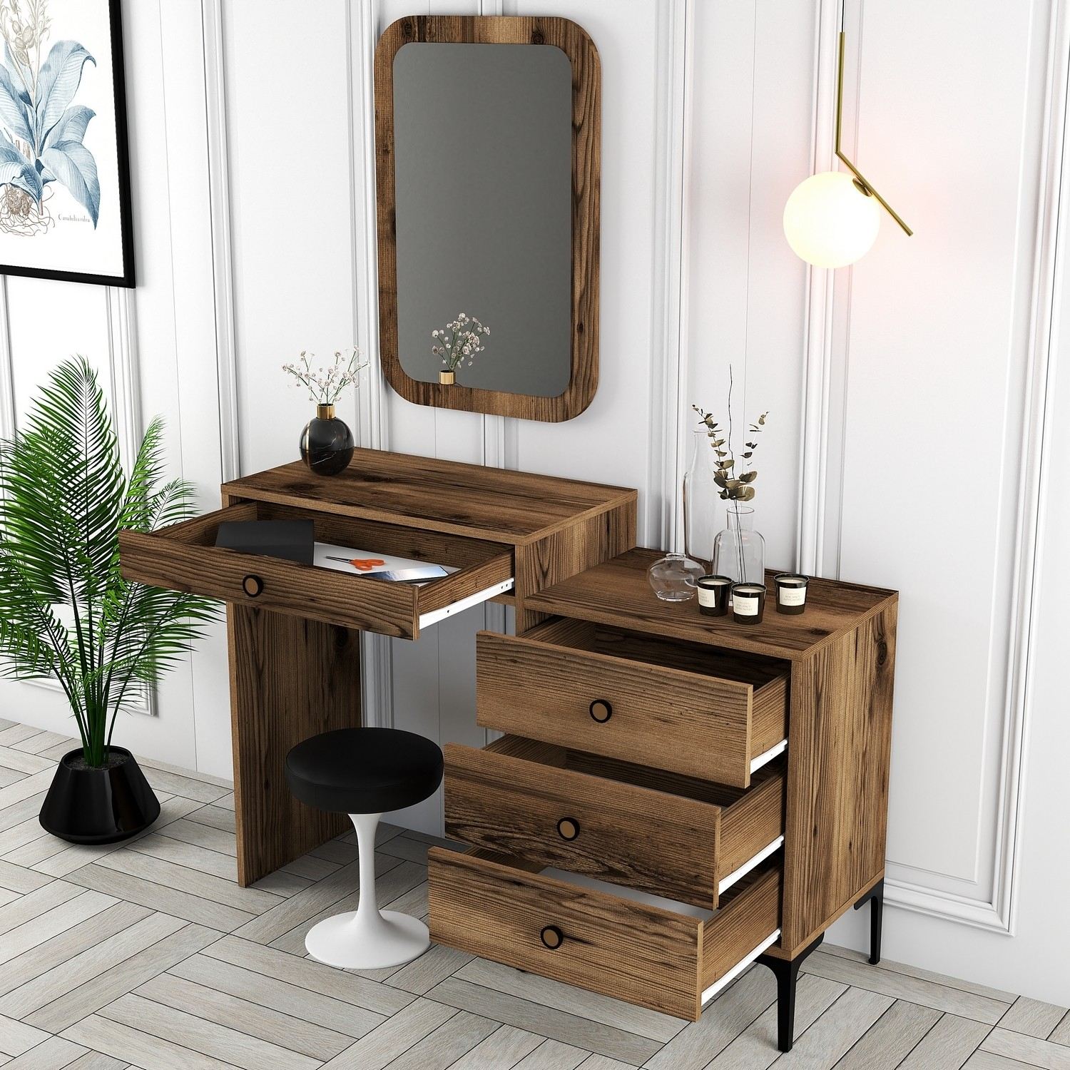 Kozmetički stolić Lizbon 546 - Walnut | AG-vitahome.hr