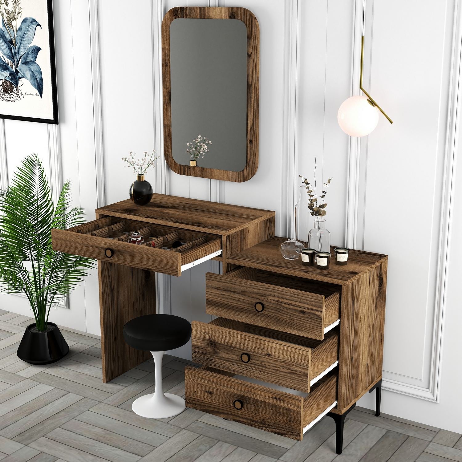 Kozmetički stolić Lizbon 546 - Walnut | AG-vitahome.hr