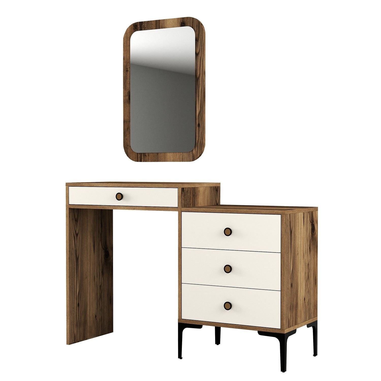 Kozmetički stolić Lizbon 547 - Walnut, Cream | AG-vitahome.hr