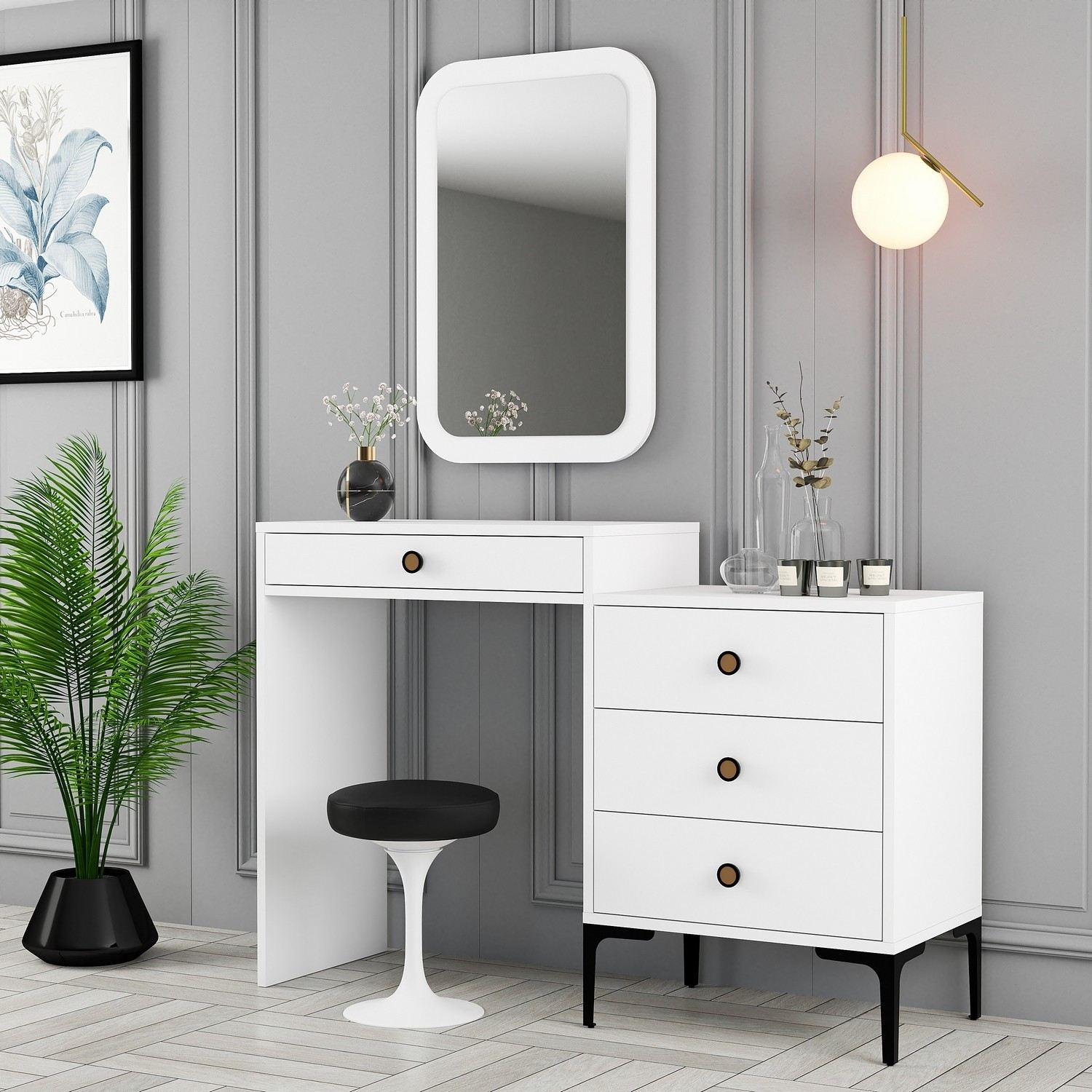 Kozmetički stolić Lizbon 549 - White | AG-vitahome.hr