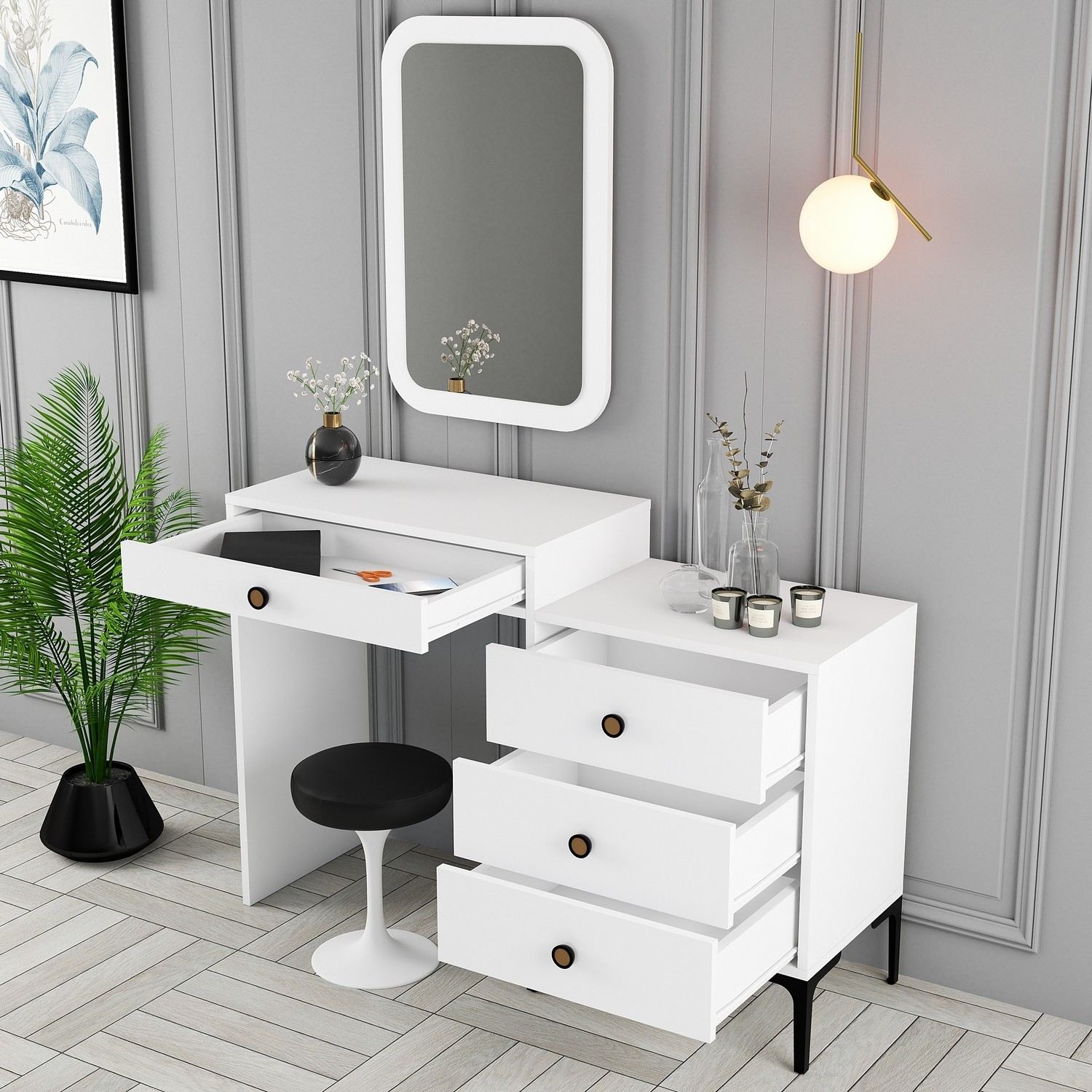 Kozmetički stolić Lizbon 549 - White | AG-vitahome.hr