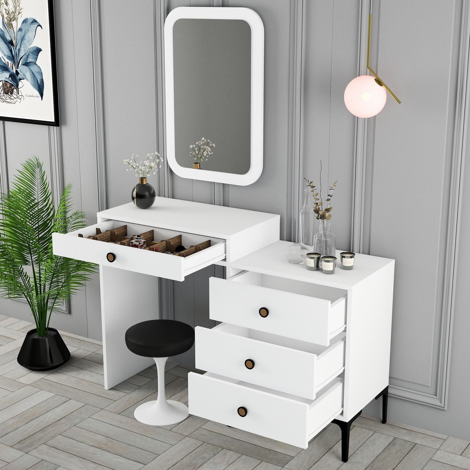 Kozmetički stolić Lizbon 549 - White | AG-vitahome.hr