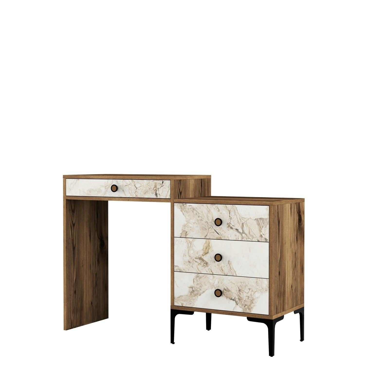 Kozmetički stolić Lizbon 552 - Walnut, White | AG-vitahome.hr