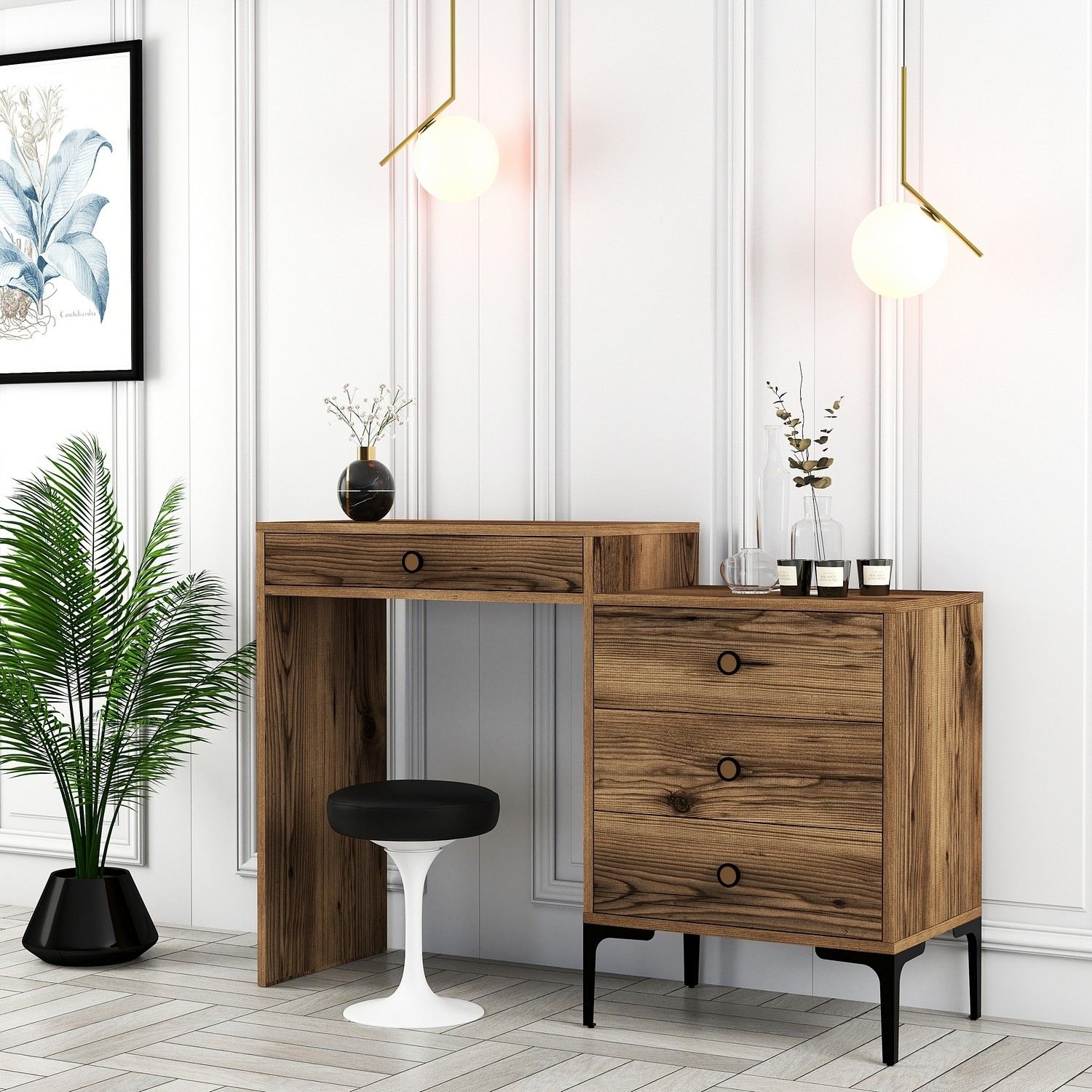 Kozmetički stolić Lizbon 553 - Walnut | AG-vitahome.hr