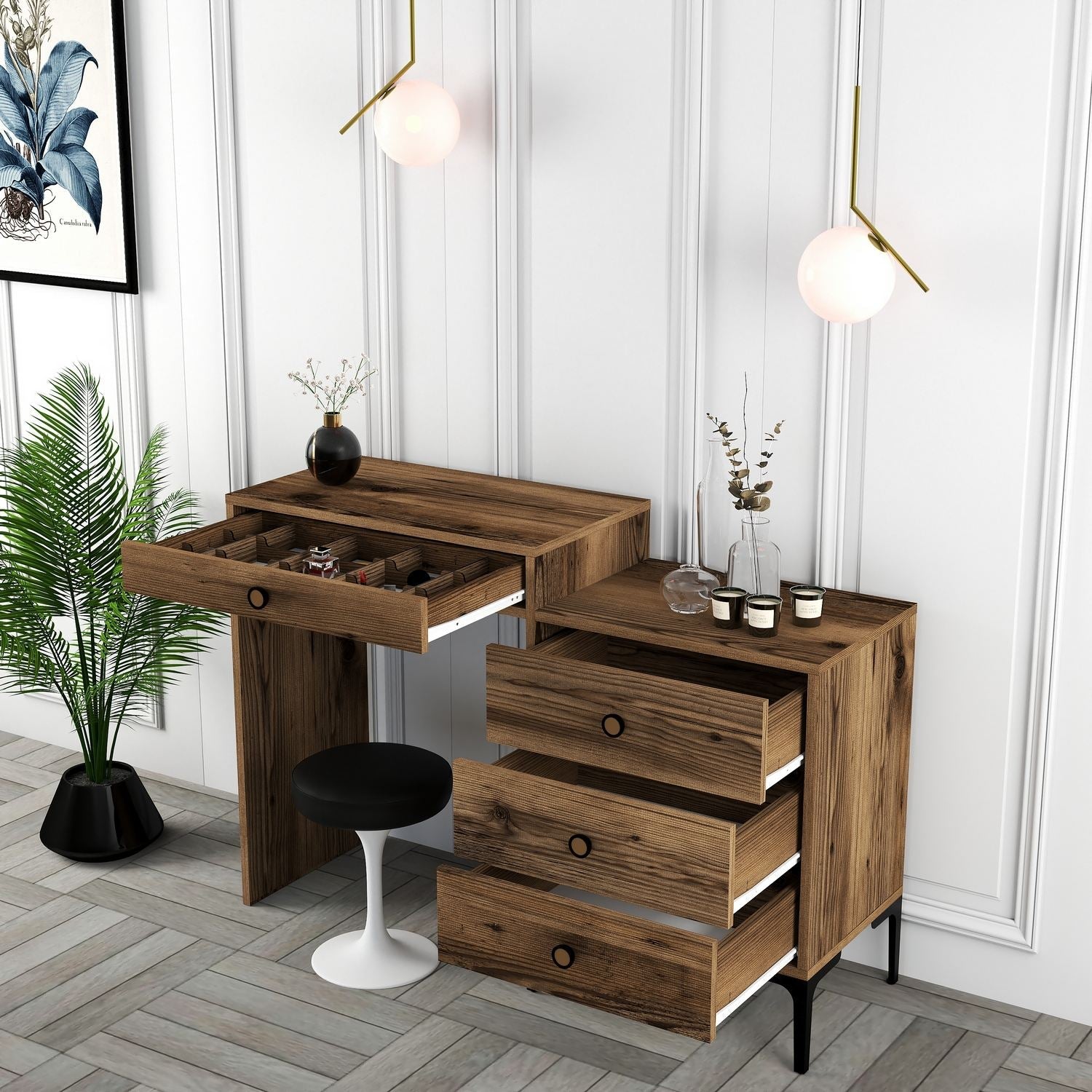 Kozmetički stolić Lizbon 553 - Walnut | AG-vitahome.hr