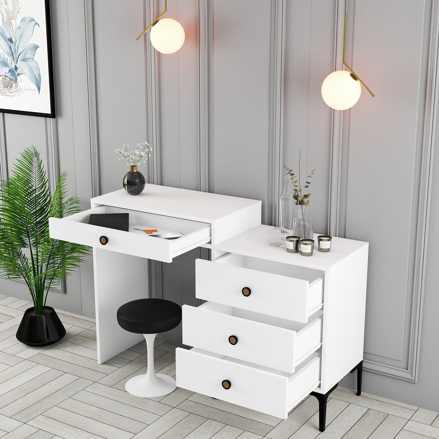 Kozmetički stolić Lizbon 556 - White | AG-vitahome.hr