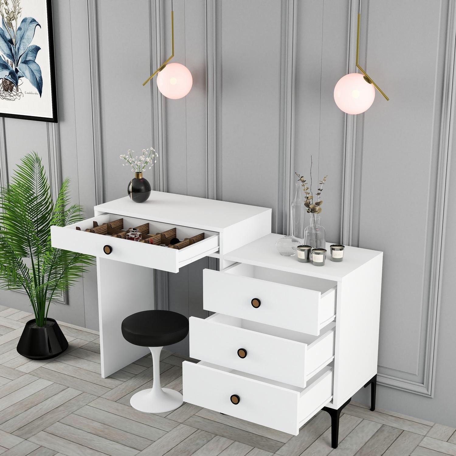 Kozmetički stolić Lizbon 556 - White | AG-vitahome.hr