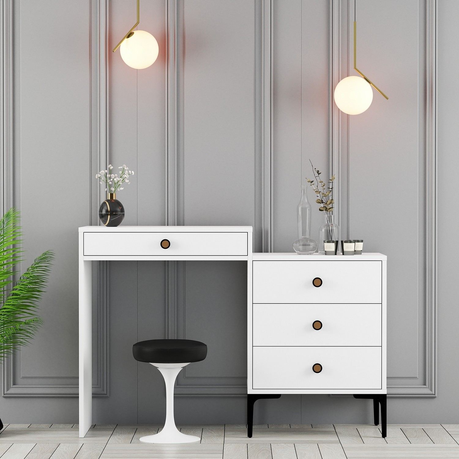 Kozmetički stolić Lizbon 556 - White | AG-vitahome.hr