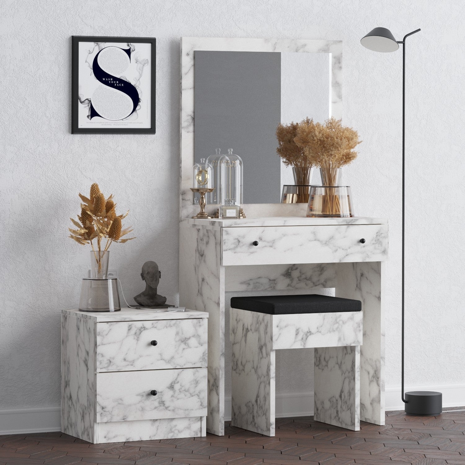 Kozmetički stolić Nice - Carrara Marble | AG-vitahome.hr