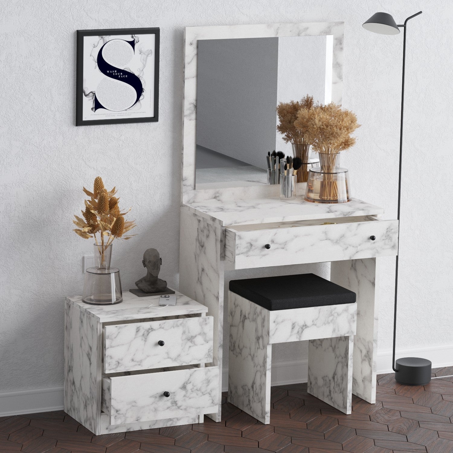 Kozmetički stolić Nice - Carrara Marble | AG-vitahome.hr