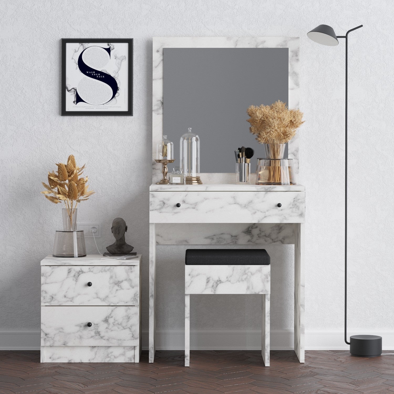 Kozmetički stolić Nice - Carrara Marble | AG-vitahome.hr