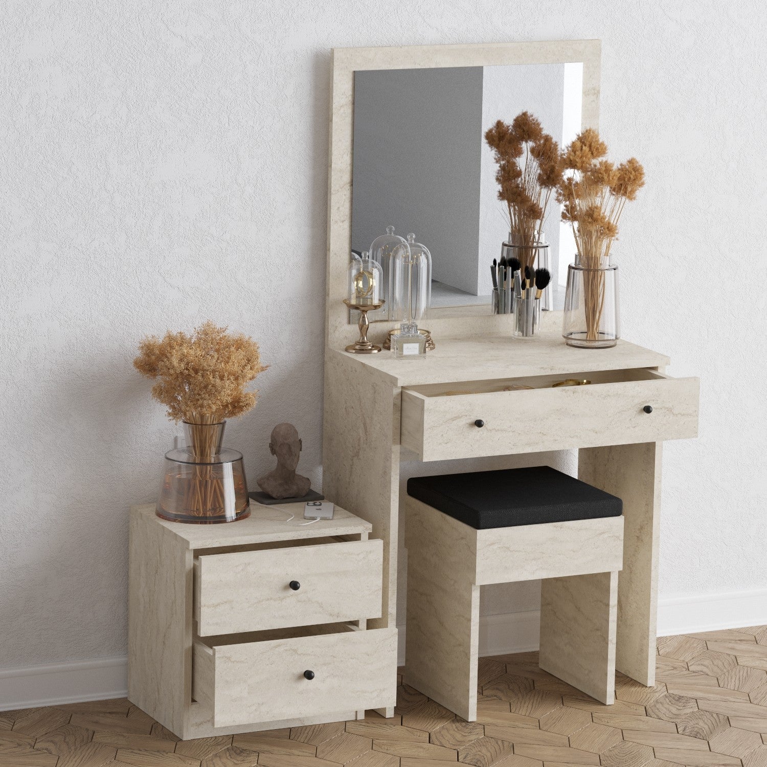 Kozmetički stolić Nice - Travertine | AG-vitahome.hr