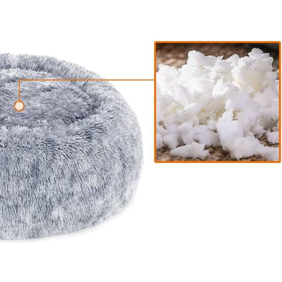 krevet za pse, krevet za mačke, mekana pliš površina, 70 cm, siva | FEANDREA-vitahome.hr