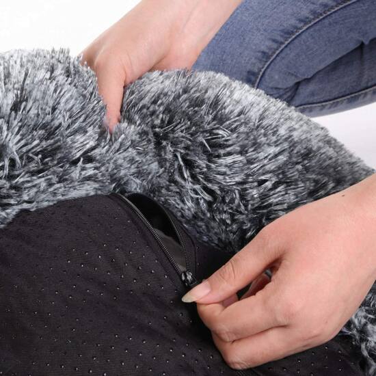 krevet za pse, krevet za mačke, mekana pliš površina, 70 cm, siva | FEANDREA-vitahome.hr