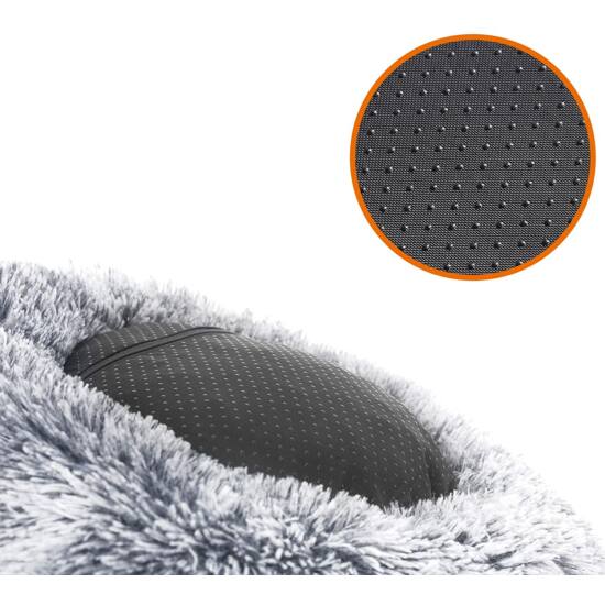 krevet za pse, krevet za mačke, mekana pliš površina, 70 cm, siva | FEANDREA-vitahome.hr