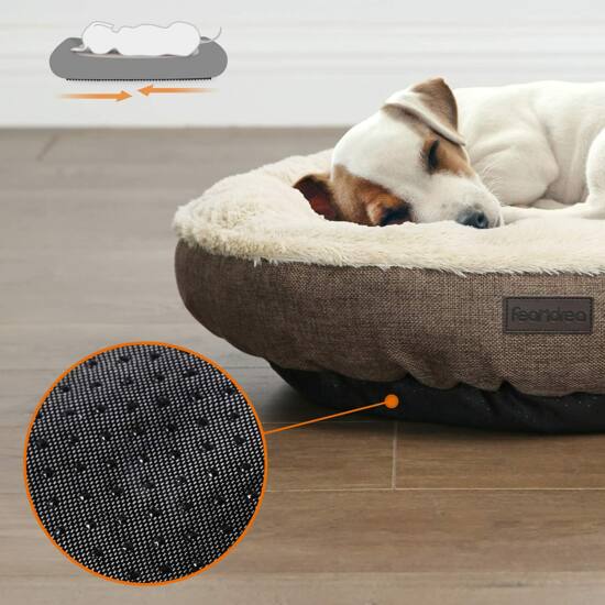 Krevet za pse, krevet za mačke, u obliku krafne, promjer 65 cm, smeđe boje | FEANDREA-vitahome.hr