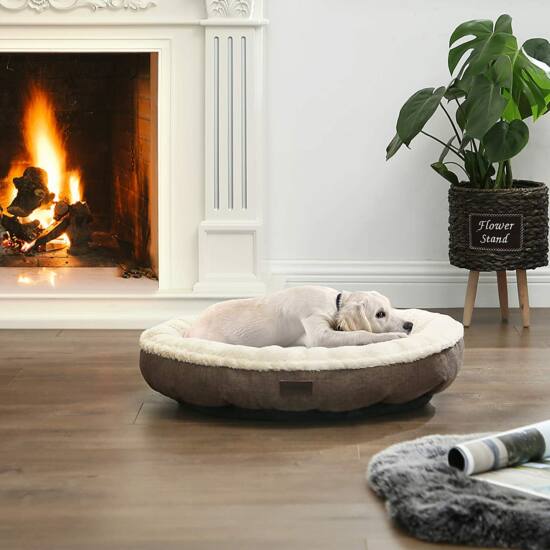 Krevet za pse, krevet za mačke, u obliku krafne, promjer 65 cm, smeđe boje | FEANDREA-vitahome.hr
