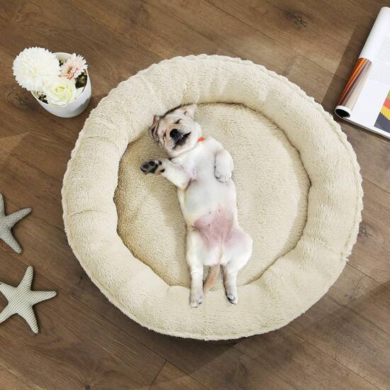 Krevet za pse, krevet za mačke, u obliku krafne, promjer 65 cm, smeđe boje | FEANDREA-vitahome.hr