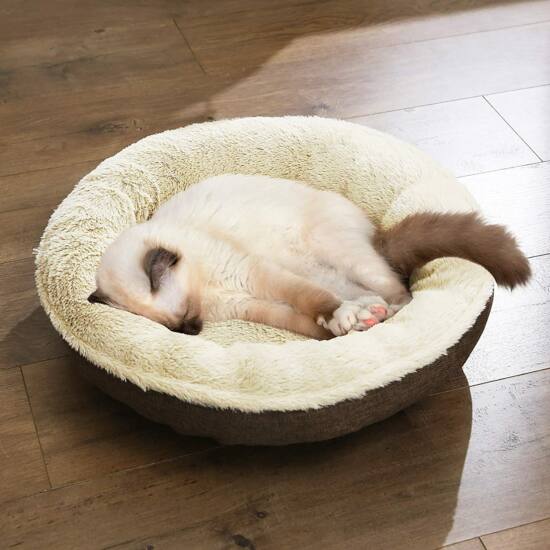 Krevet za pse, krevet za mačke, u obliku krafne, promjer 65 cm, smeđe boje | FEANDREA-vitahome.hr