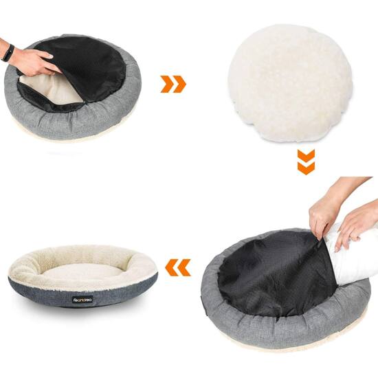 krevet za pse, krevet za mačke, u obliku krafne promjera 65 cm, sive boje | FEANDREA-vitahome.hr