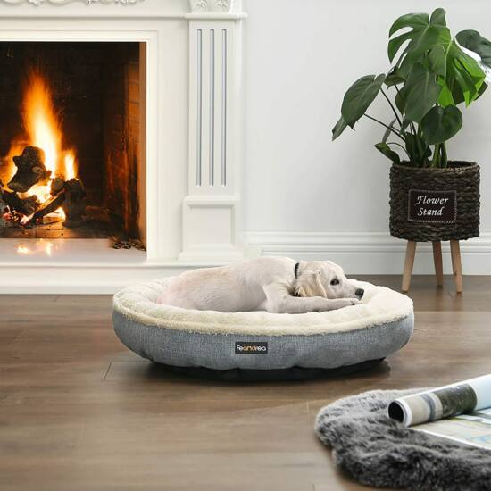 krevet za pse, krevet za mačke, u obliku krafne promjera 65 cm, sive boje | FEANDREA-vitahome.hr