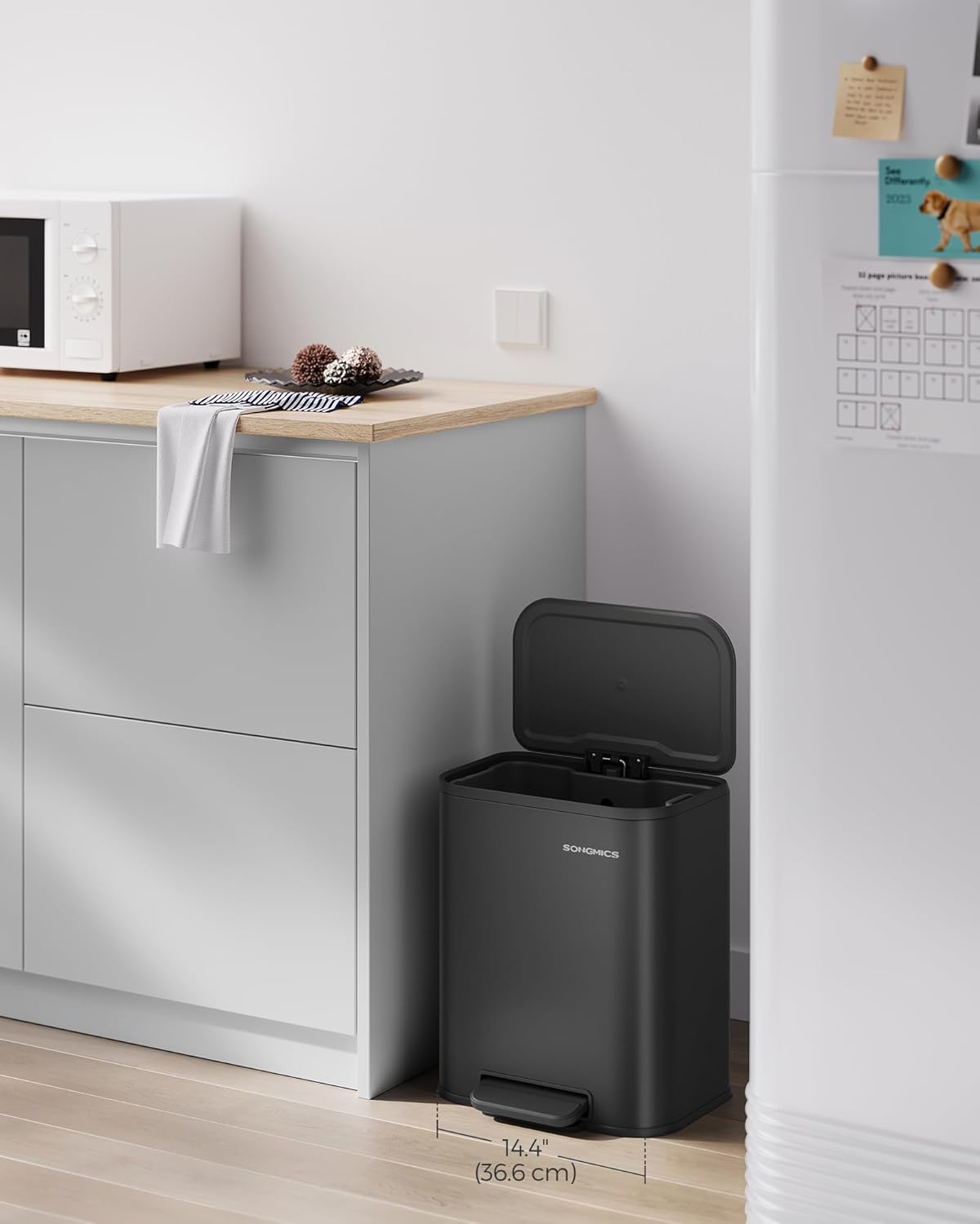 Kuhinjska kanta za smeće s pedalom, 20 L čelična, tinta crna