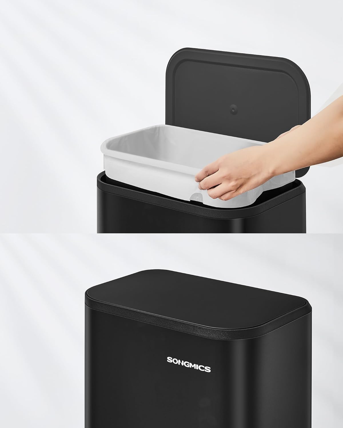 Kuhinjska kanta za smeće s pedalom, 20 L čelična, tinta crna