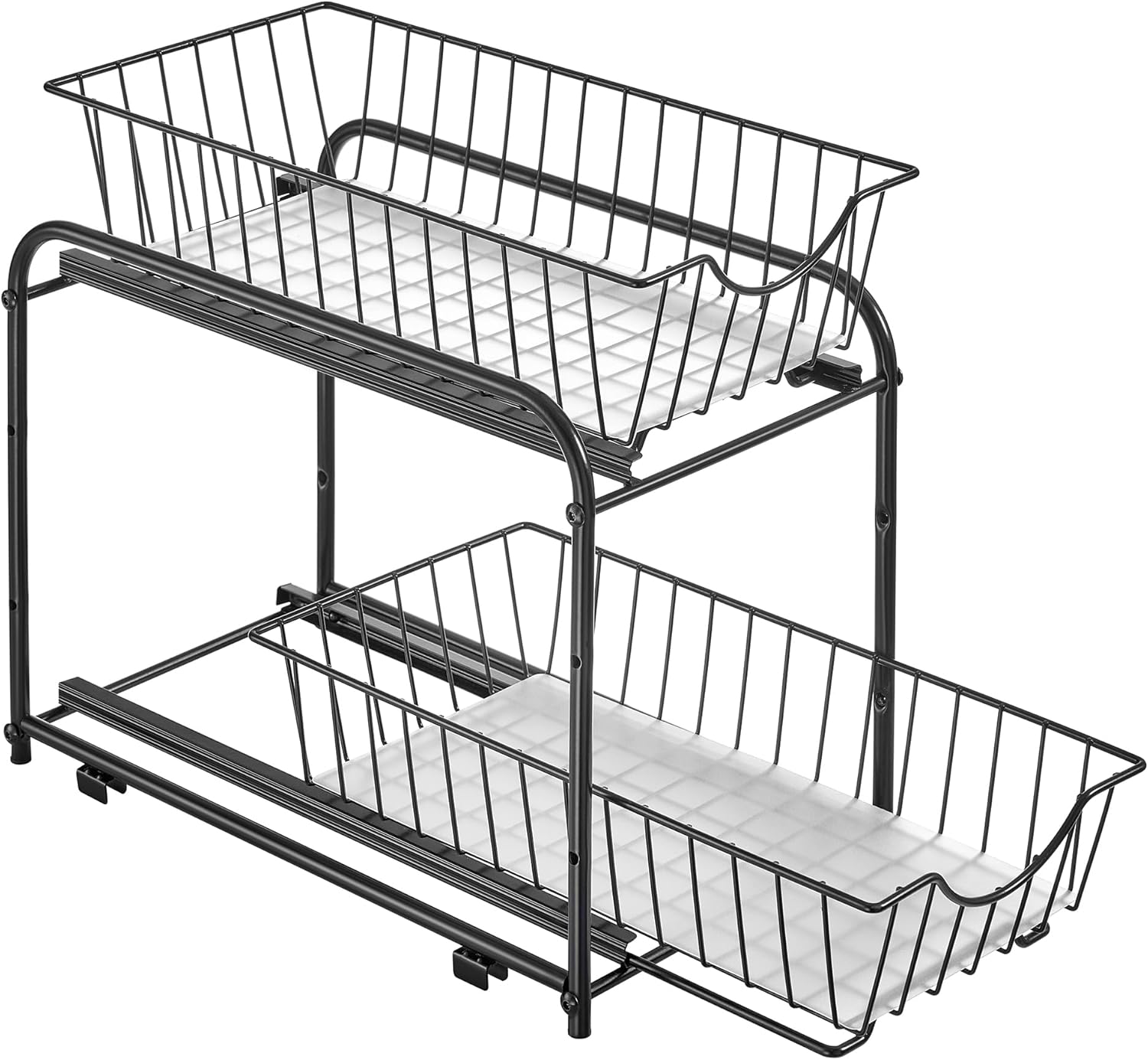 Kuhinjski organizator na 2 etaže, 21 x 36,5 x 27,3 cm, crne boje | SONGMICS-vitahome.hr