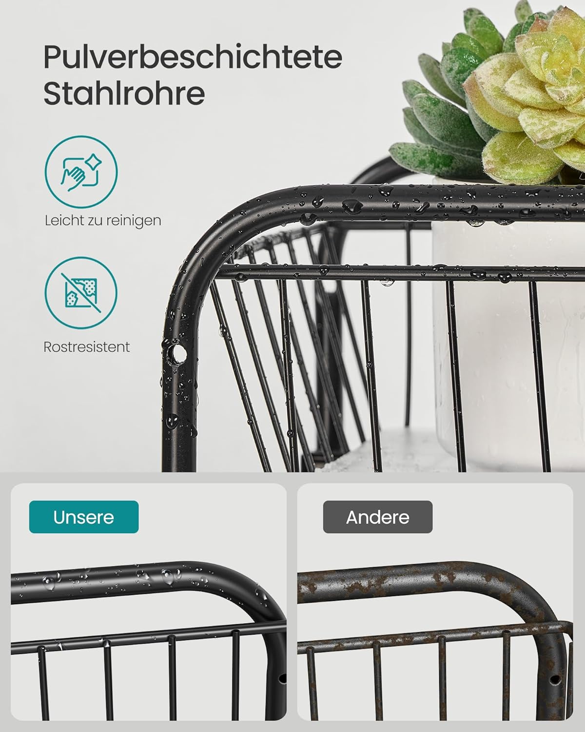 Kuhinjski organizator na 2 etaže, 21 x 36,5 x 27,3 cm, crne boje | SONGMICS-vitahome.hr