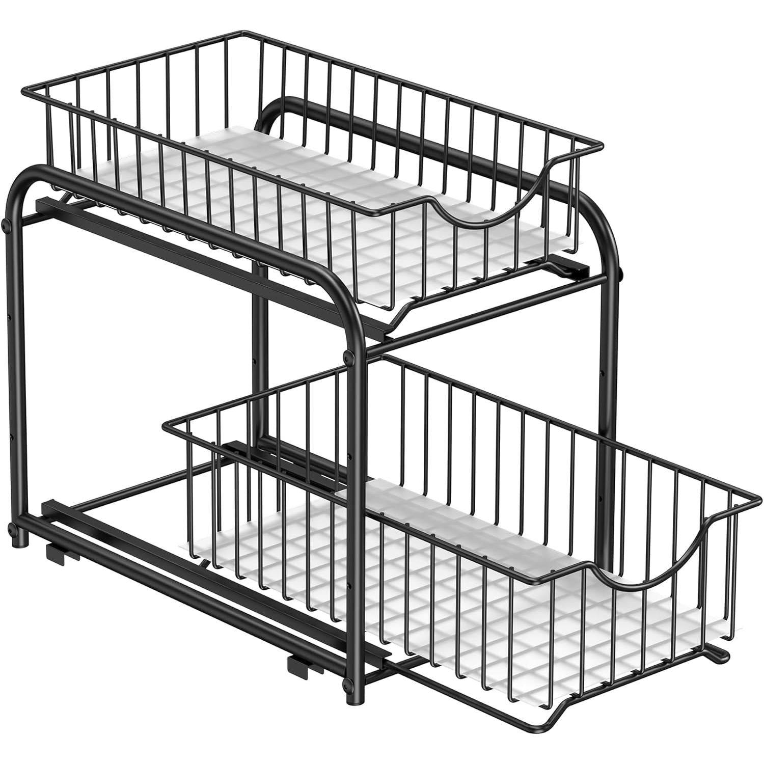 Kuhinjski organizator na 2 etaže, 21 x 36,5 x 27,3 cm, crne boje | SONGMICS-vitahome.hr