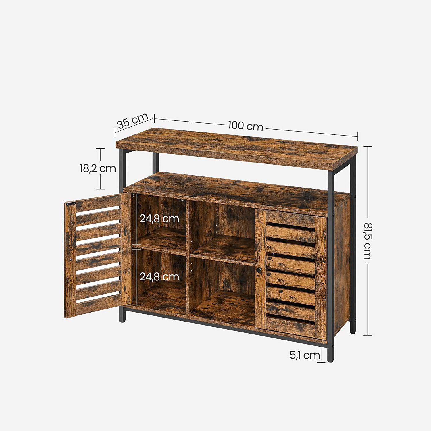 Kuhinjski ormarić za odlaganje, Podni ormarić 100 x 35 x 81,5 cm rustikalno smeđa i crna | Vasagle-vitahome.hr