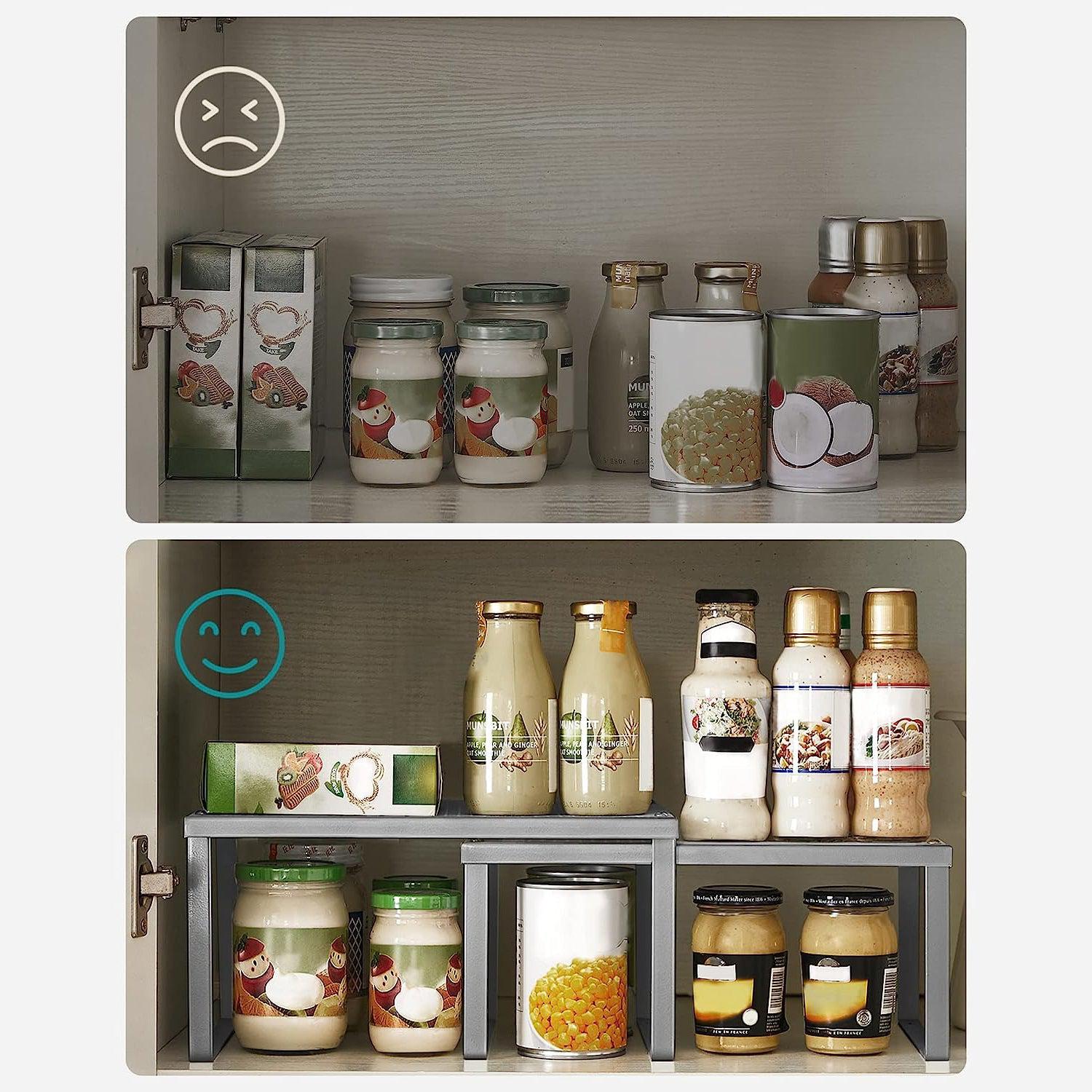 Kuhinjski stalak, organizator za začine, set od 2 komada 22,9 x 32,0 x 15,5 cm/21,8 x 32 x 13,7 cm, srebrni | SONGMICS-vitahome.hr