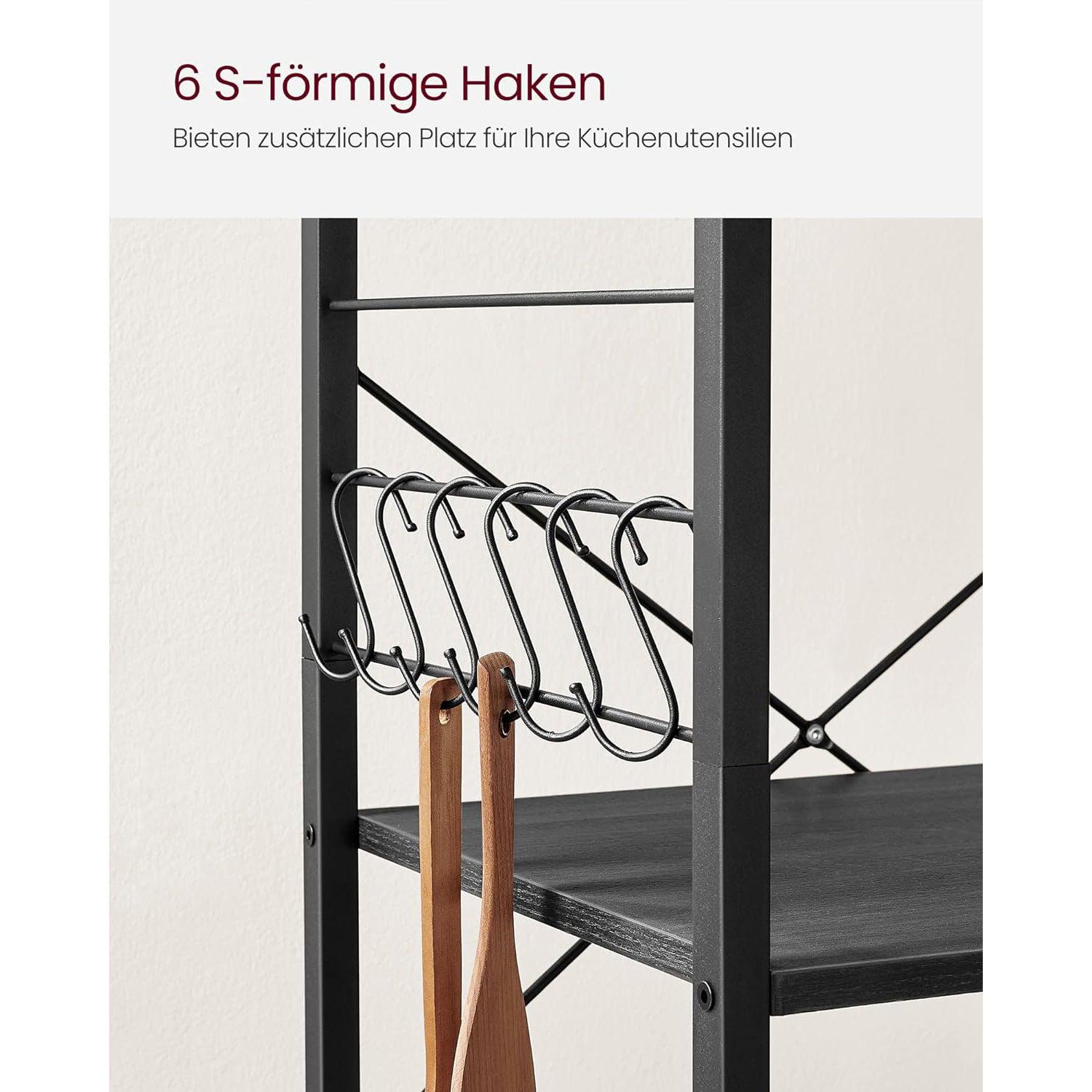 Kuhinjski stalak s kotačima, kolica za posluživanje, crna | SONGMICS-vitahome.hr