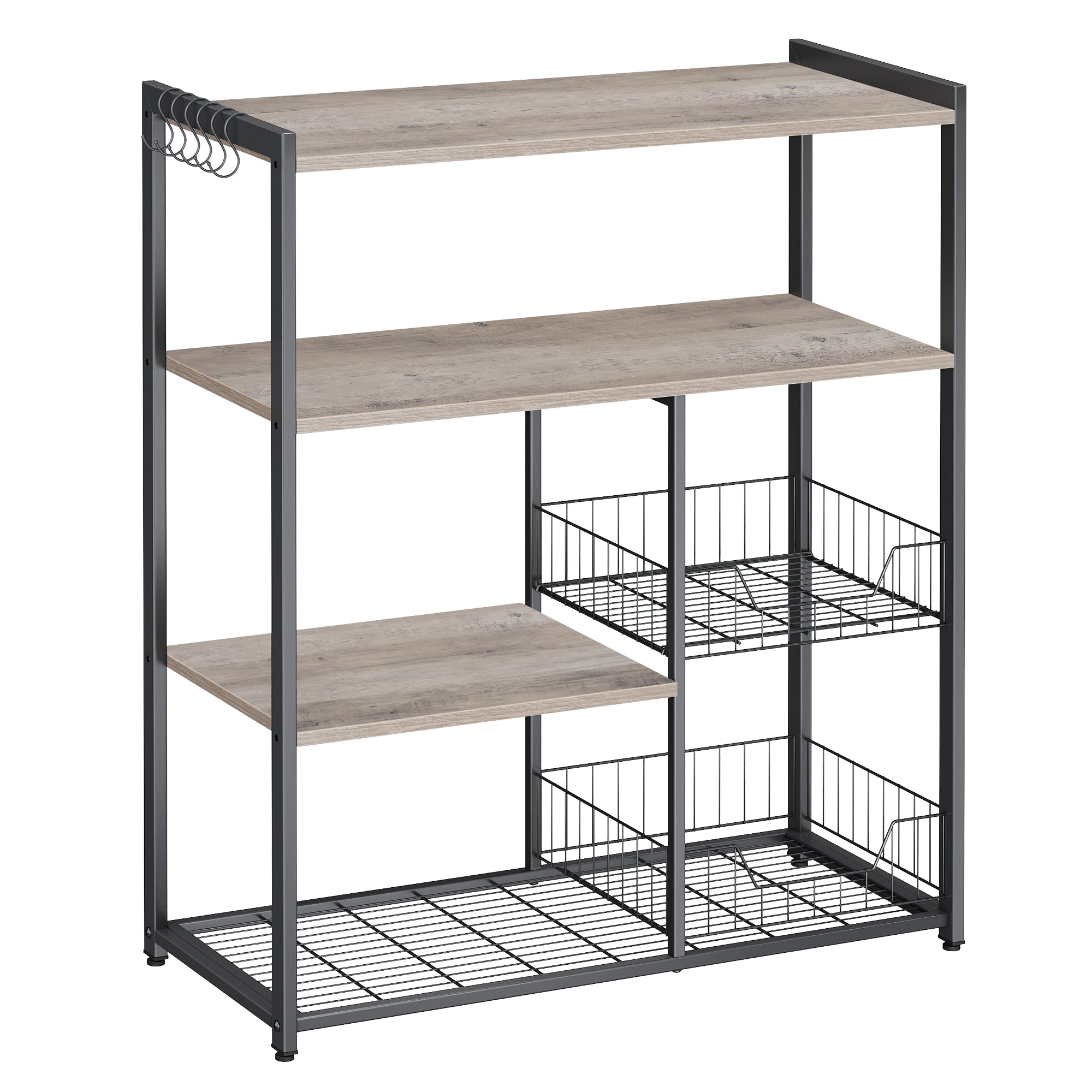 Kuhinski stalak s prostorom za mikrovalnu, 35 x 80 x 95 cm, smeđe crni | VASAGLE-vitahome.hr