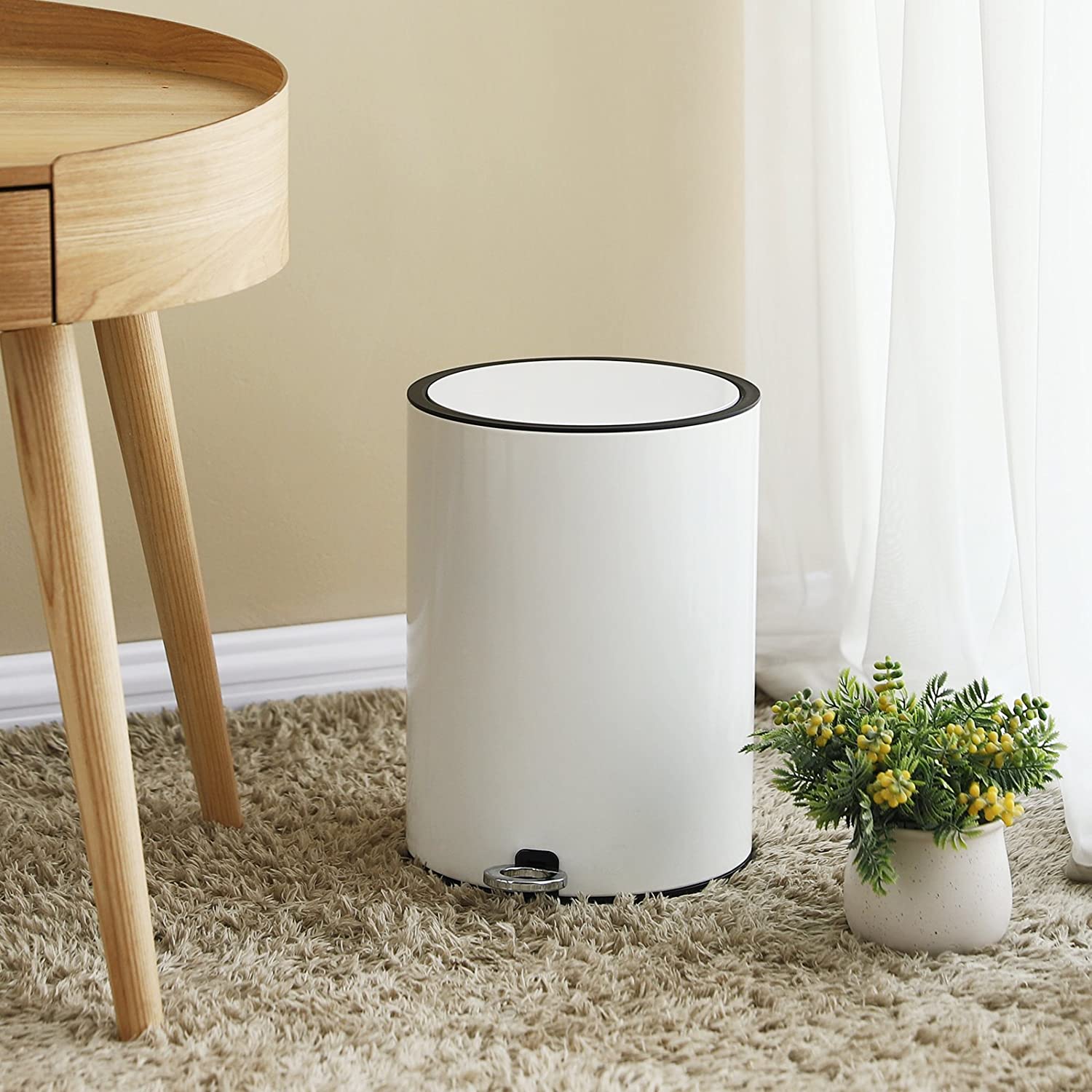 Kupaonska kanta za otpad s mekim zatvaranjem, 3L, bijele boje | SONGMICS-vitahome.hr