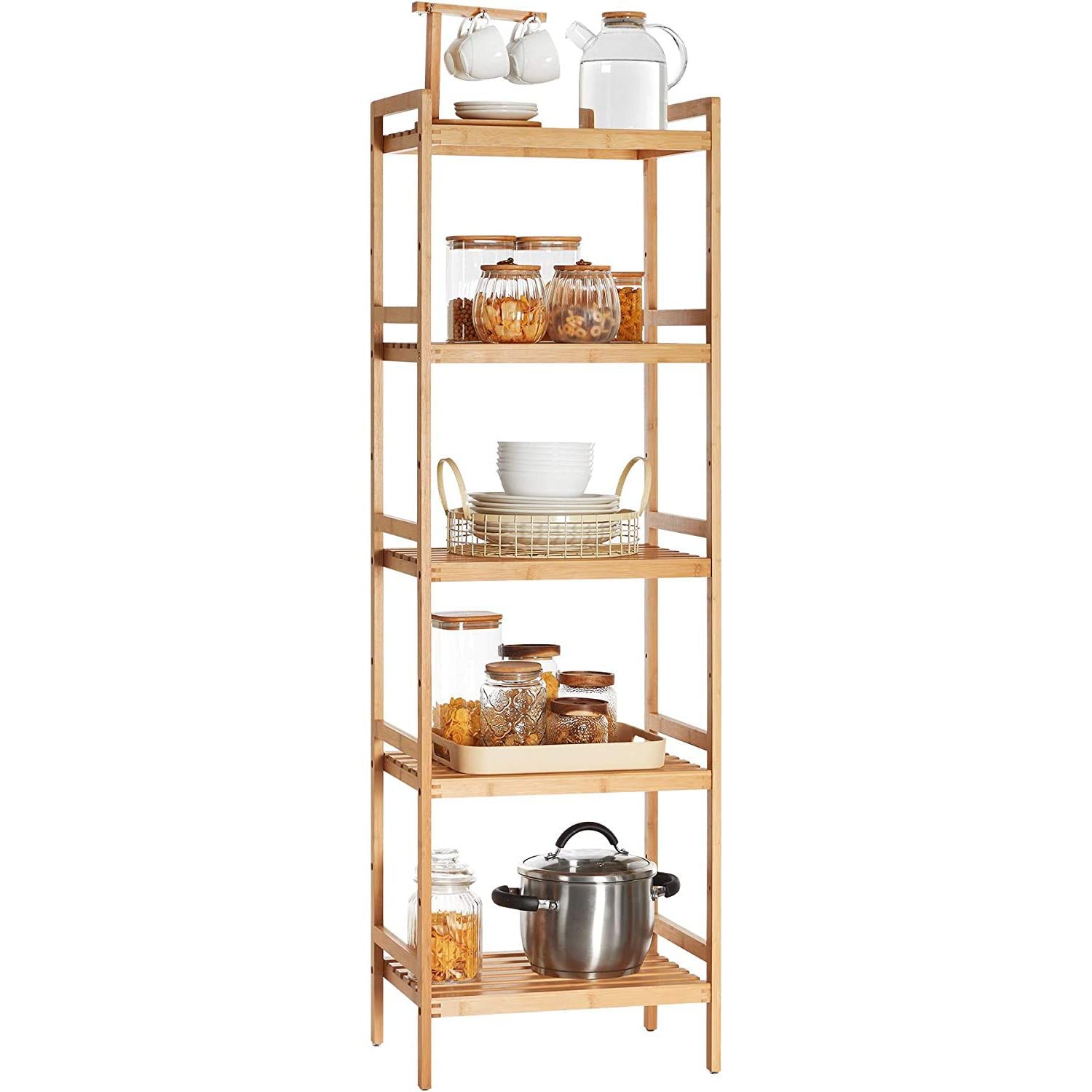 Kupaonska polica od bambusa 45 x 31,5 x 142 cm | SONGMICS-vitahome.hr