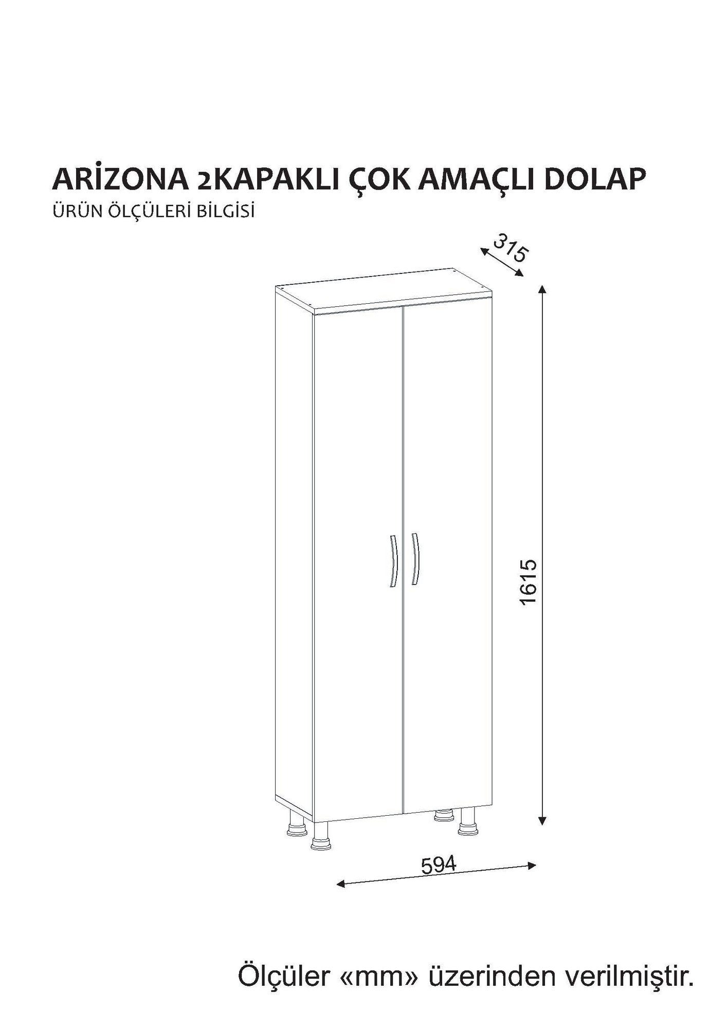 Kupaonski ormarić Arizona 2 Kapak - White | AG-vitahome.hr