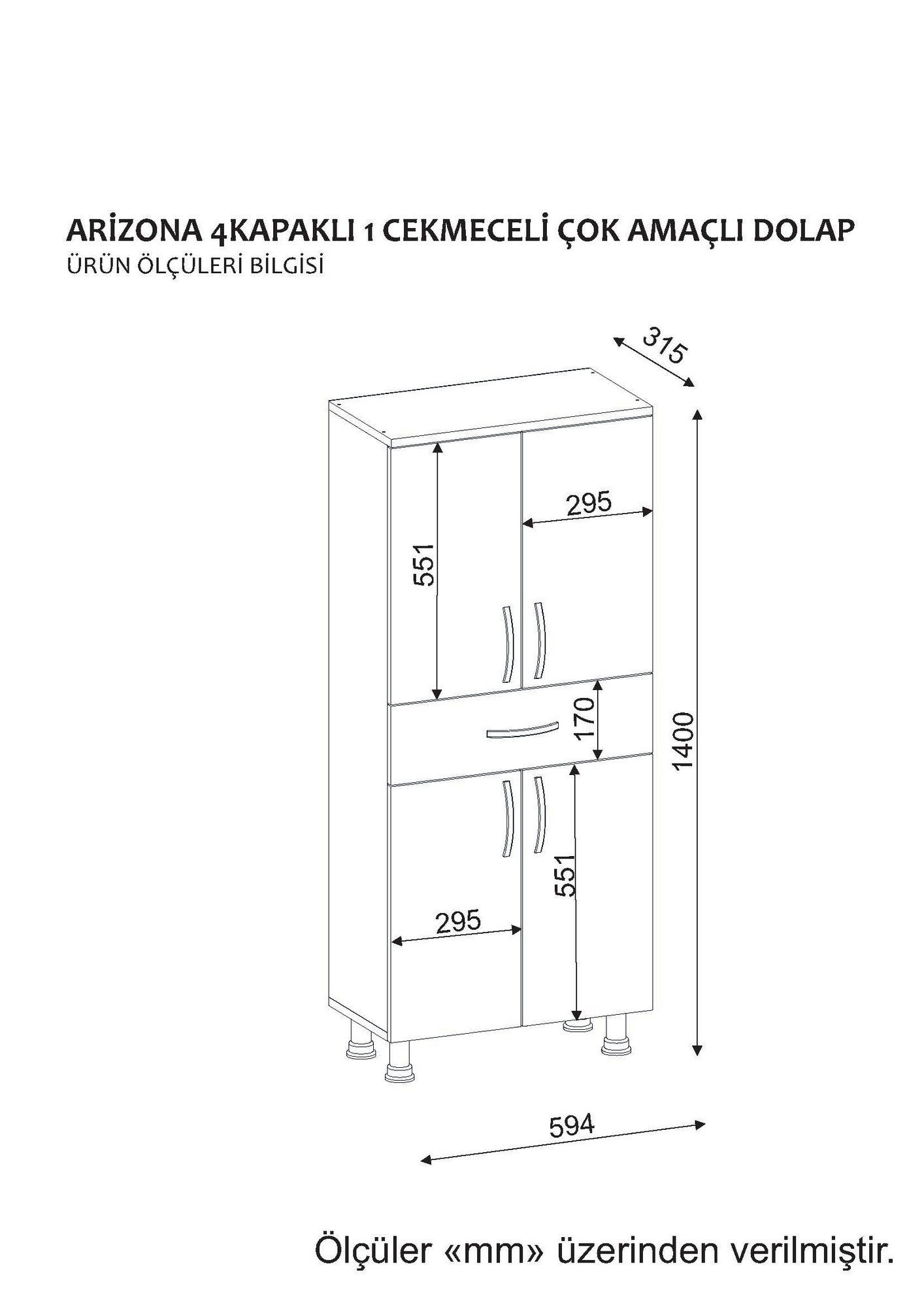 Kupaonski ormarić Arizona 4 Kapak - White | AG-vitahome.hr