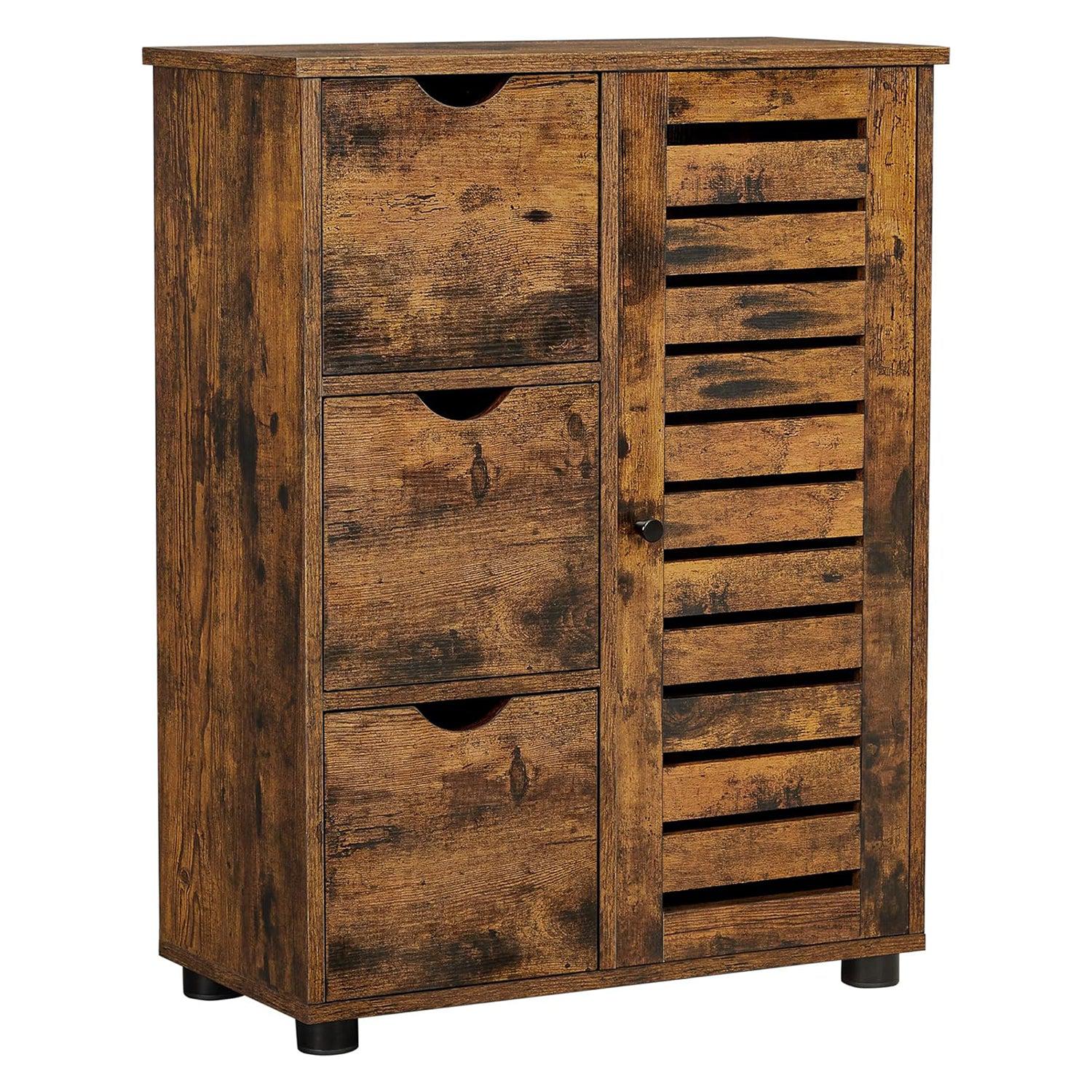 Kupaonski ormarić s 3 ladice i zatvorenim pretincem, 60 x 30 x 80 cm, smeđa | VASAGLE-vitahome.hr